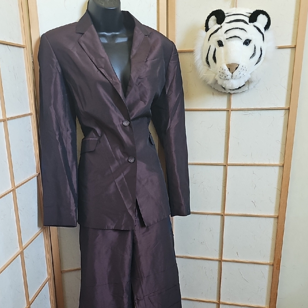 Women's Casual Alfani Plum Blazer (Sz 8) Pant (Sz 6) Set